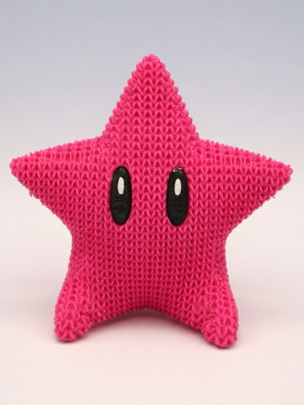 🌟 3D Printed Knitted Super Mario Super Star 5” - Magenta NEW